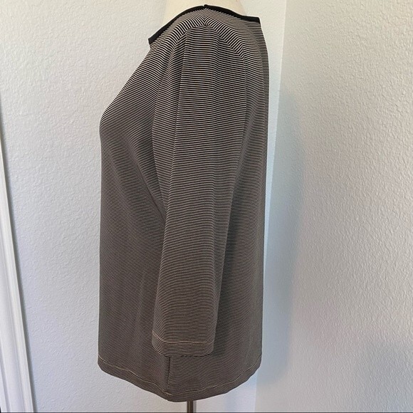 CHICO's Market 3/4 sleeve black cream striped size 12 - Picture 9 of 9